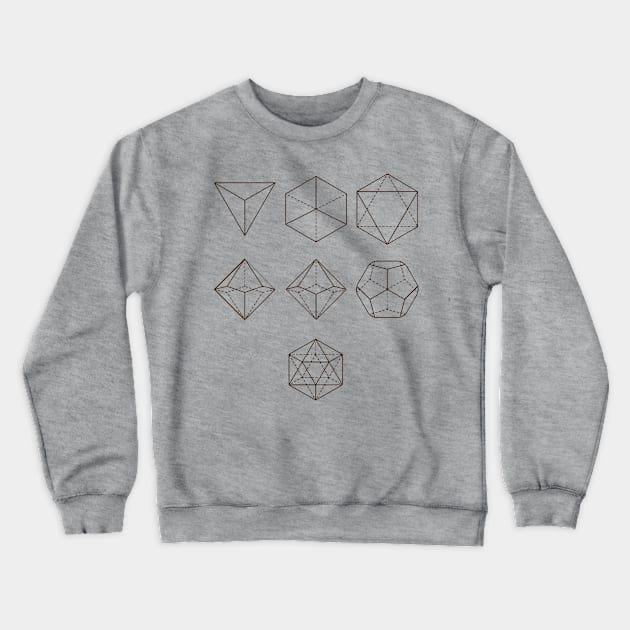 Polyhedral Dice Diagram (Dark) Crewneck Sweatshirt by Avengedqrow